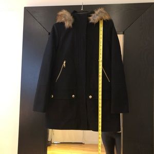 Michael Kors Black and gold wool pea coat